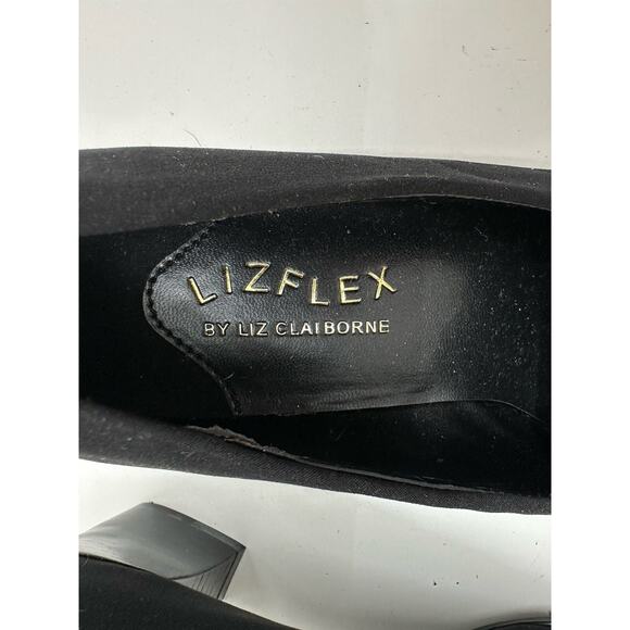 LizFlex by Liz Claiborne Womens Heels Size 6.5 Concord Black Suede Block Heel - Picture 3 of 10